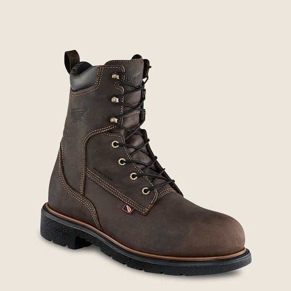 Mens Red Wing Dynaforce® - 8-inch Insulated Waterproof Soft Toe - Work Boots Dark Brown - QNF274690